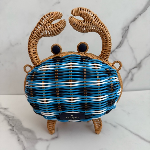 Brand NEW with Tag Kate Spade Pinch Me Crab Wicker Novelty Bag - Picture 3 of 5